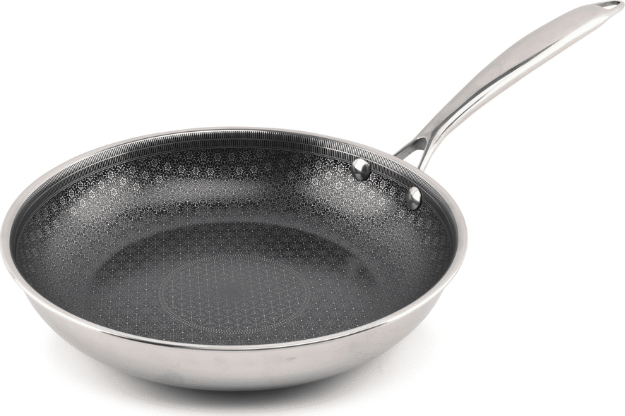 Stegepande Bonbistro Fusion Ø25,5 cm - rustfrit stål, non-stick PFAS-fri, ovnsikker, tåler opvaskemaskine, sølv
